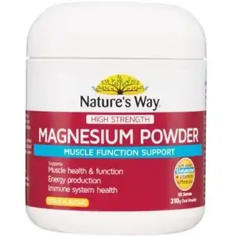 Woolworths Nature’s way high strength magnesium powder citrus flavour 210g^ offer