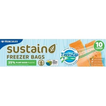 Woolworths Hercules sustain freezer bags twin zip large pk 10 offer