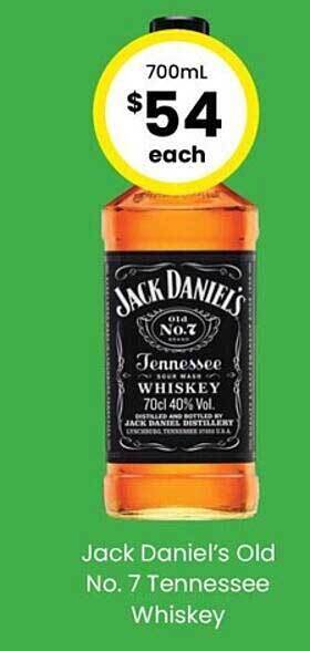 The Bottle O Jack daniel's old no. 7 tennessee whiskey offer