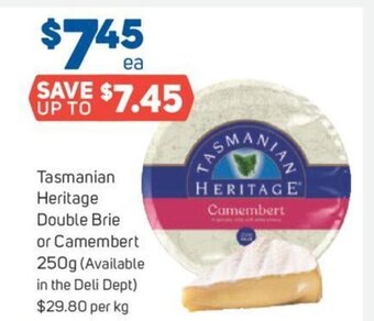 Foodland Tasmanian Heritage Double Brie or Camembert 250g offer