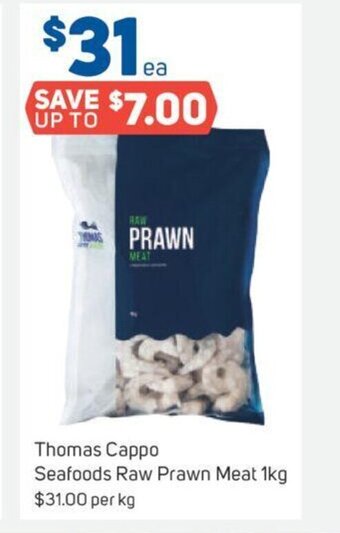 Foodland Thomas Cappo Seafoods Raw Prawn Meat 1kg offer