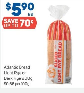 Foodland Atlantic Bread Light Rye or Dark Rye 900g offer
