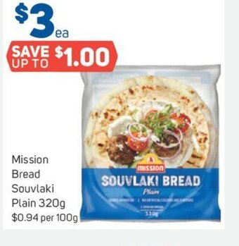 Foodland Mission Bread Souvlaki Plain 320g offer