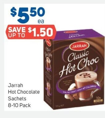 Foodland Jarrah Hot Chocolate Sachets 8-10 Pack offer