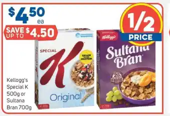 Foodland Kellogg's Special K 500g or Sultana Bran 700g offer