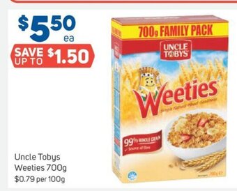 Foodland Uncle Tobys Weeties 700g offer