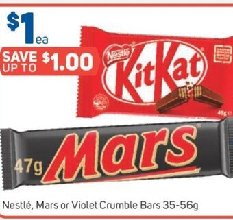 Foodland Nestlé, Mars or Violet Crumble Bars 35-56g offer