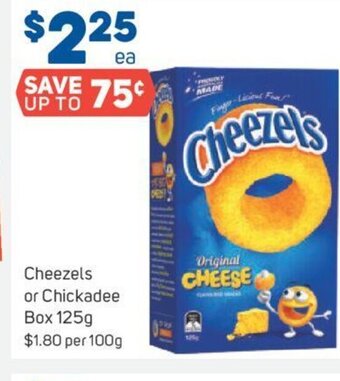 Foodland Cheezels or Chickadee Box 125g offer
