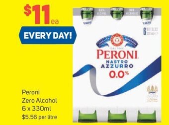 Foodland Peroni Zero Alcohol 6 x 330ml. offer