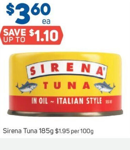 Sirena Tuna 185g offer at Foodland