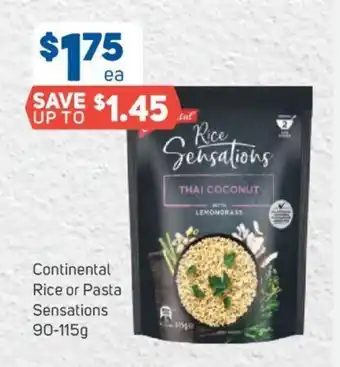 Foodland Continental Rice or Pasta Sensations 90-115g offer