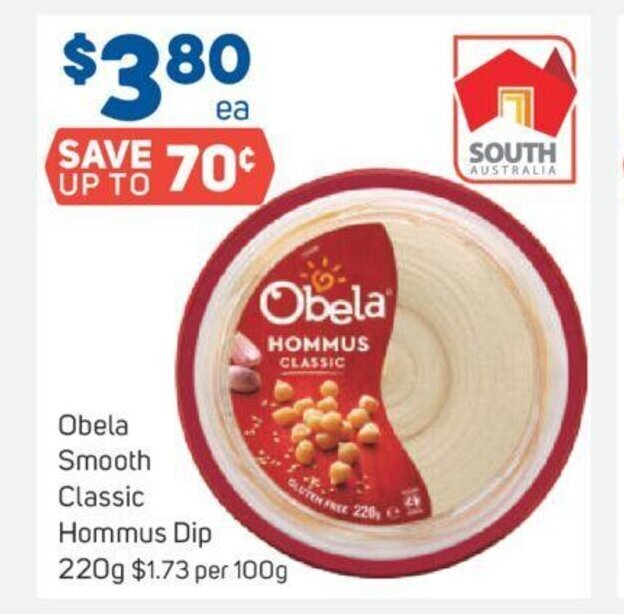 Obela Smooth Classic Hommus Dip 220g offer at Foodland