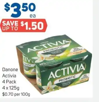 Foodland Danone Activia 4 Pack 4x 125g offer