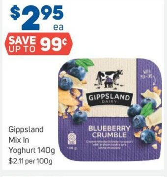 Foodland Gippsland Mix In Yoghurt 140g. offer