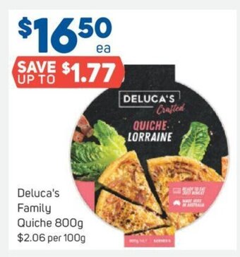 Foodland Deluca's Family Quiche 800g offer