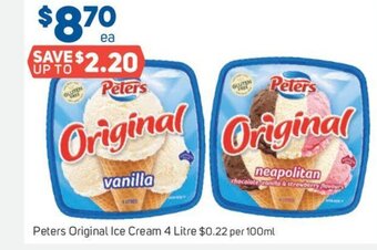 Foodland Peters Original Ice Cream 4 Litre offer