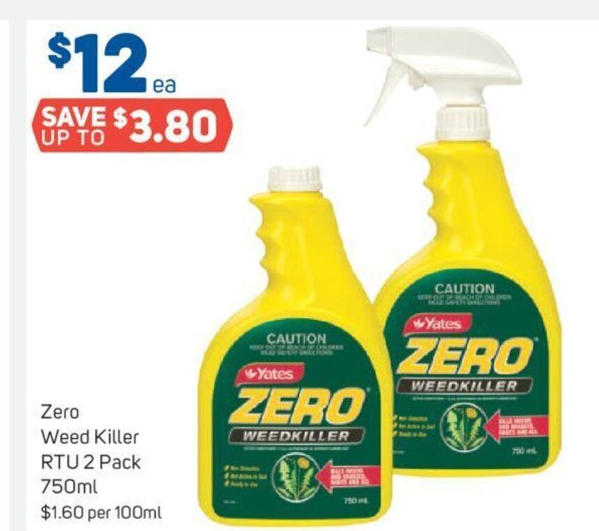 Zero Weed Killer RTU 2 Pack 750 ml. offer at Foodland