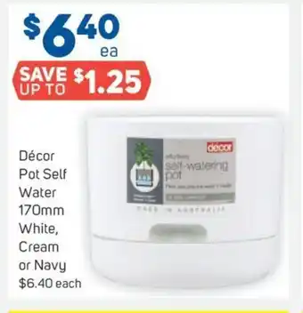 Foodland Décor Pot Self Water 170mm White, Cream or Navy offer