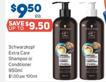 Foodland Schwarzkopf Extra Care Shampoo or Conditioner 950 ml. offer
