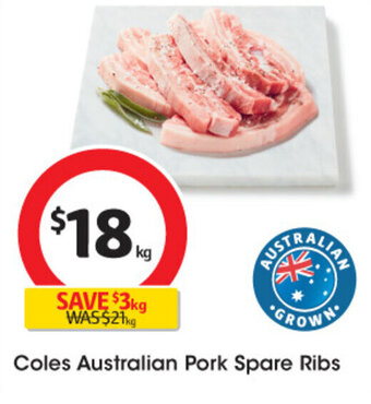 Coles Coles Australian Pork Spare Ribs offer
