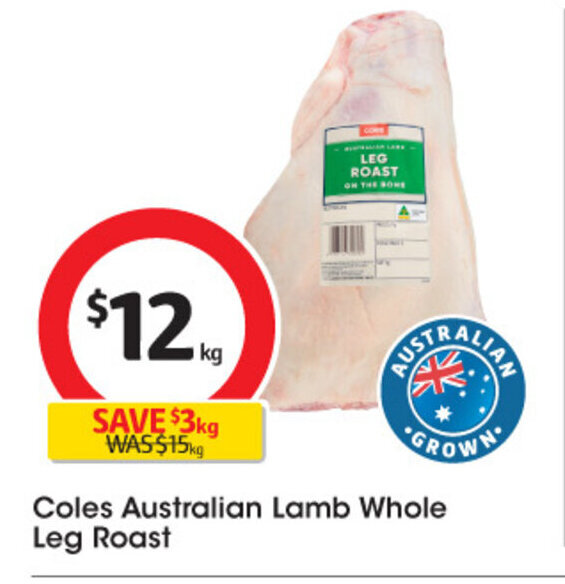 Coles Australian Lamb Whole Leg Roast offer at Coles