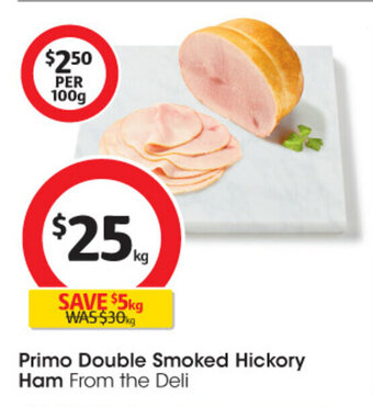 Coles Primo Double Smoked Hickory Ham offer