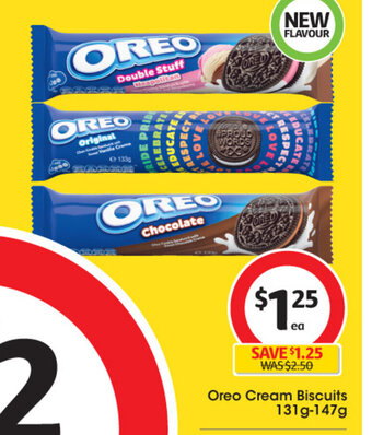 Coles Oreo Cream Biscuits 131g-147g offer