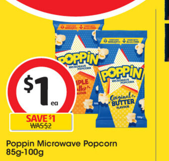 Coles Poppin Microwave Popcorn 85g-100g offer
