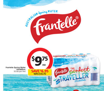 Coles Frantelle Spring Water 24x600ml offer