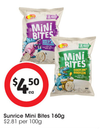 Coles Sunrice Mini Bites 160g offer