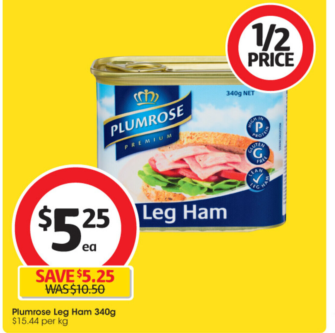 Plumrose Leg Ham 340g offer at Coles