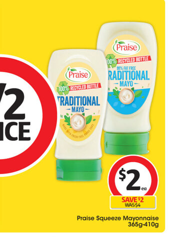 Coles Praise Squeeze Mayonnaise 365g-410g offer