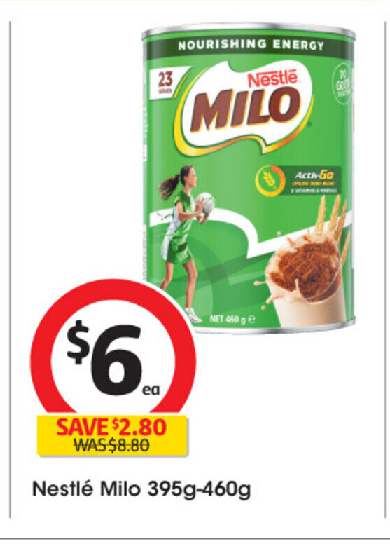 Nestlé Milo 395g460g offer at Coles