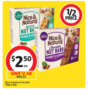 Coles Nice & Natural Nut Bar 180g-192g offer