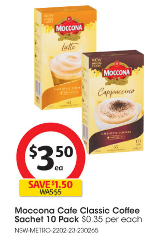 Moccona Cafe Classic Coffee Sachet 10 pack offer at Coles