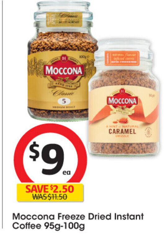 Moccona Freeze Dried Instant Coffee 95g100g offer at Coles