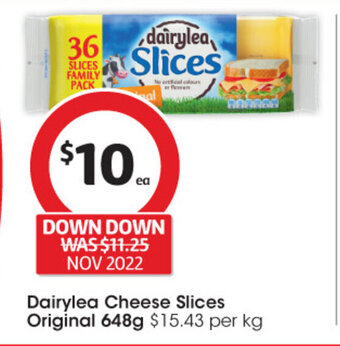 Coles Dairylea Cheese Slices Original 648g offer