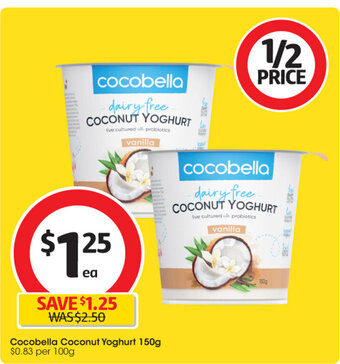 Coles Cocobella Coconut Yoghurt 150g offer