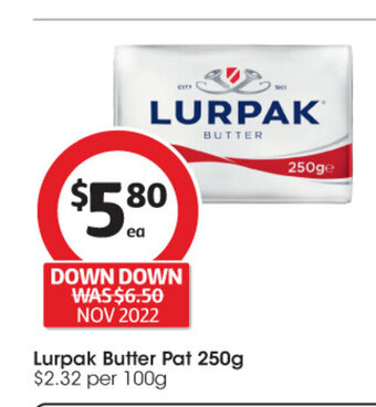 Coles Lurpak Butter Pat 250g offer