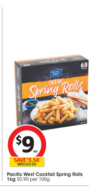 Coles Pacific West Cocktail Spring Rolls 1 kg, offer