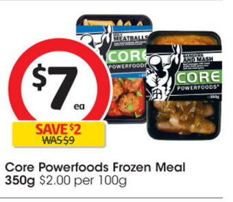Coles Core Powerfoods Frozen Meal 350g offer
