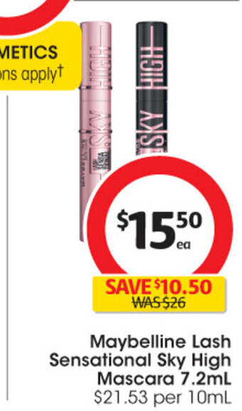 Coles Maybeline Lash Sensational Sky High Mascara 7.2 ml. offer