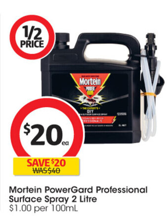Coles Mortein PowerGard Professional Surface Spray 2 Litre offer
