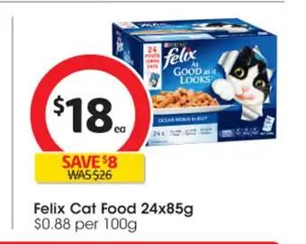 Coles Felix Cat Food 24x 85g offer