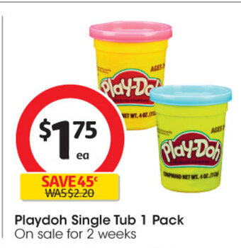 Coles Playdoh Single Tub 1 Pack offer