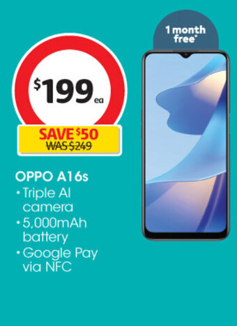 Coles Oppo A16s offer