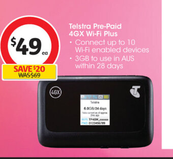 Coles Telstra Pre-Paid 4GX Wi-Fi Plus offer