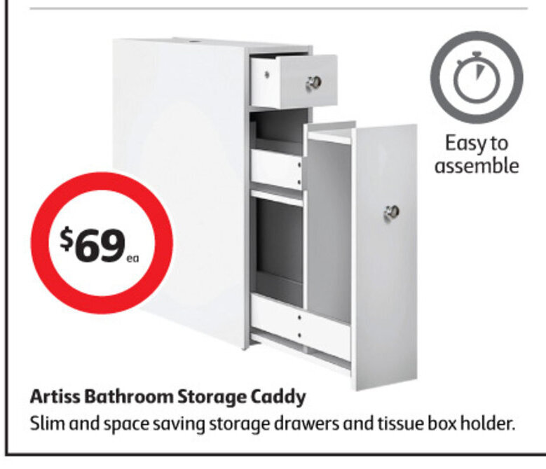 Artiss Bathroom Storage Caddy offer at Coles