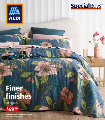 ALDI Quilted Coverlet Set Queen/ King Size offer