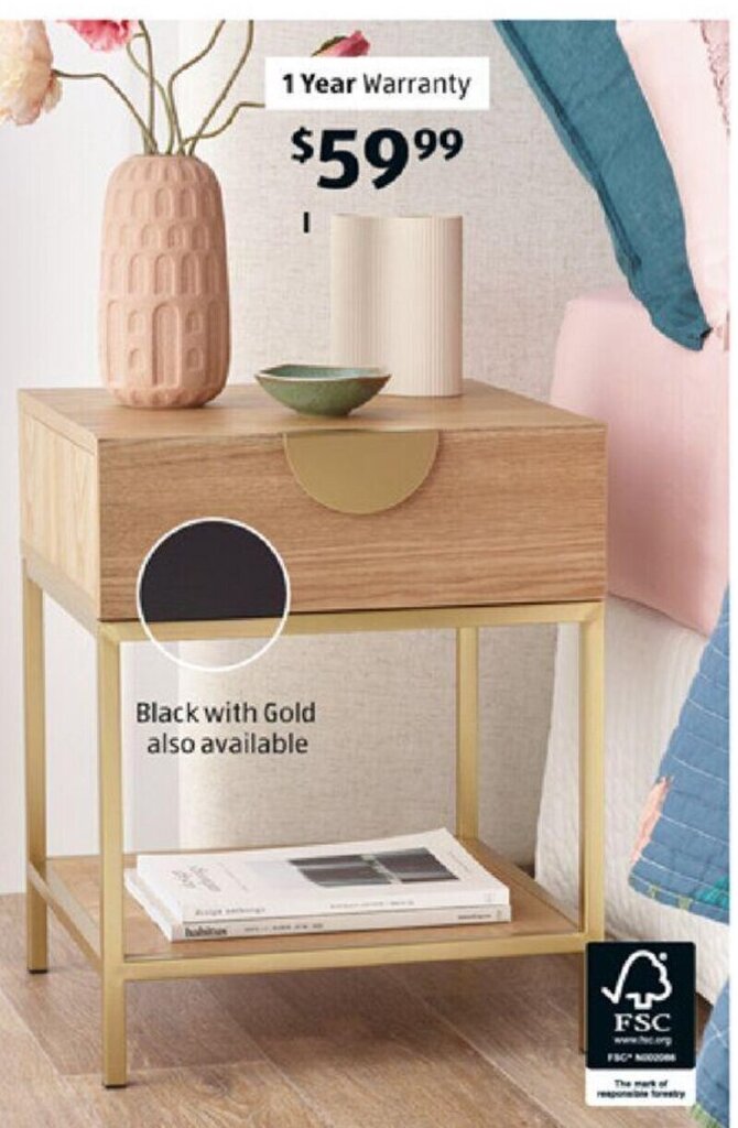 Bedside Table offer at ALDI